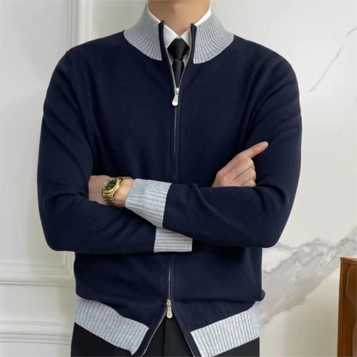 Manteau en tricot pour homme, marque tendance, manches longues