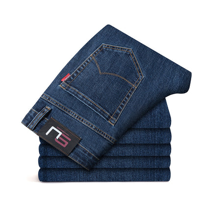 Jean molletonné rembourré pour homme, coupe droite, slim, élastique, épais