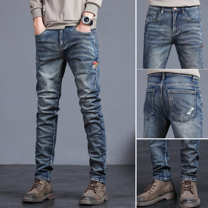 Jugend Retro bestickte Jeanshose