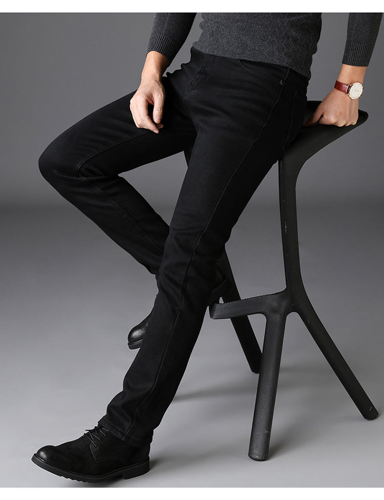 Neue Herren Jeans Slim Straight Black Pants für Männer