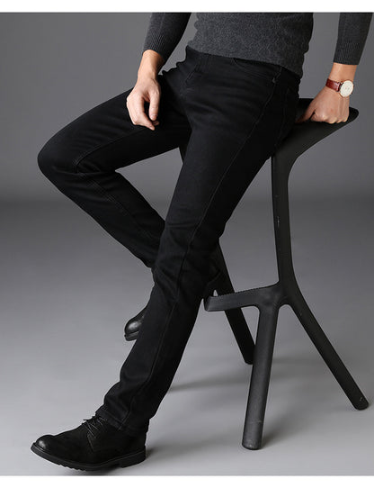 Neue Herren Jeans Slim Straight Black Pants für Männer