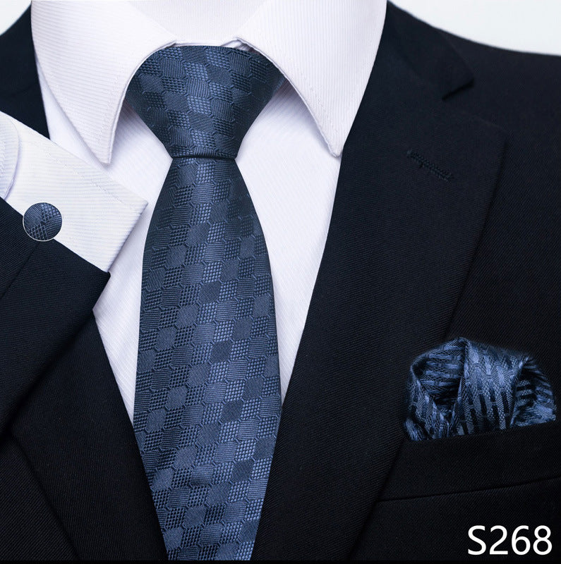 Men's Creative All-match Business Formal Wear Tie Scarf Cuff Buckle Set - ARCHSHOPE