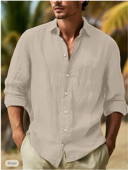 Men's Casual Solid Color Plus Size Shirt - ARCHSHOPE