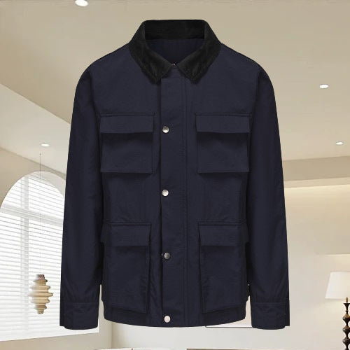 Veste zippée de couleur unie pour homme