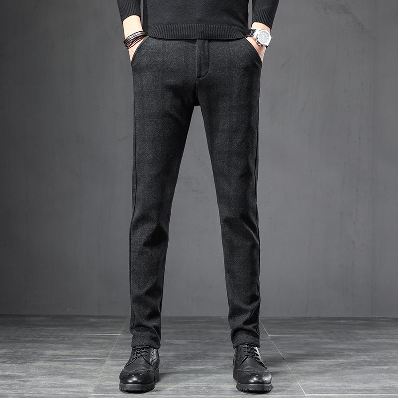 Herbst Plaid Hosen Schlank Gerade Lose Herren Casual Hosen Hosen Kleine Füße
