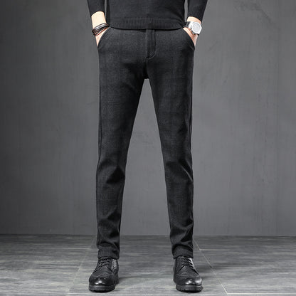 Herbst Plaid Hosen Schlank Gerade Lose Herren Casual Hosen Hosen Kleine Füße