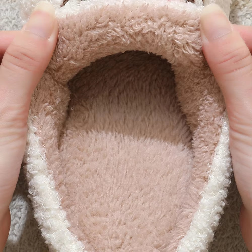 Christmas Slippers Reindeer Slippers For Women And Men Holiday Halloween Slippers Indoor Bedroom Fluffy Warm Fleece Slippers Winter Soft Cozy Home Non-Slip Soft Plush Slip-on Wool Lined House Shoes - ARCHSHOPE