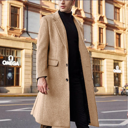 Men's Long Trench Coat Woolen Coat - ARCHSHOPE