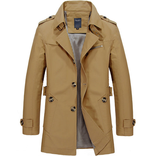 Mid-length windbreaker jacket men - ARCHSHOPE