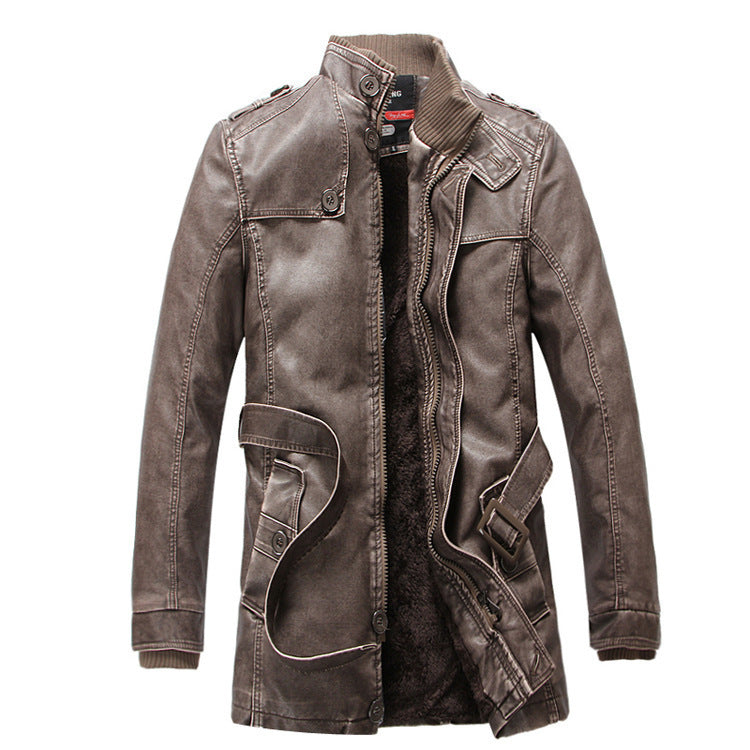 Trench-coat en cuir pour homme