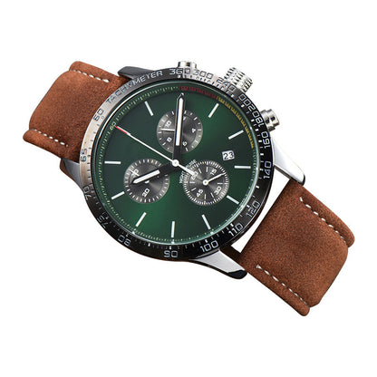 Mens Fashion Calendar Leather-Strap Quartz Watch - ARCHSHOPE