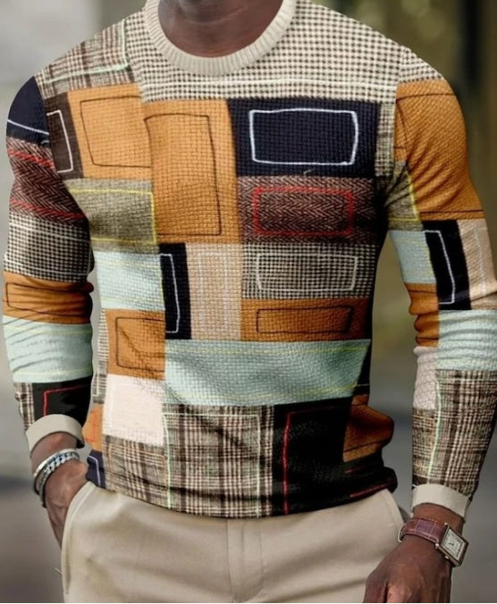 Für Männer 3D Pullover Casual Tops Langarm T-Shirts