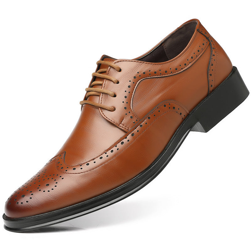 Blockgeschnitzte Freizeitschuhe aus Leder für Herren