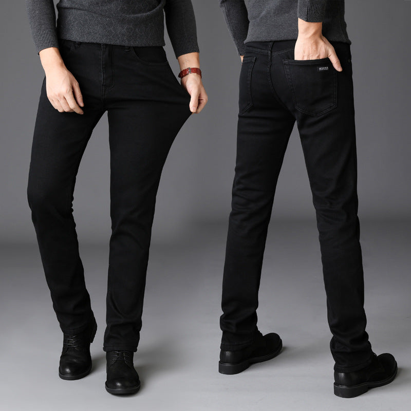 Neue Herren Jeans Slim Straight Black Pants für Männer