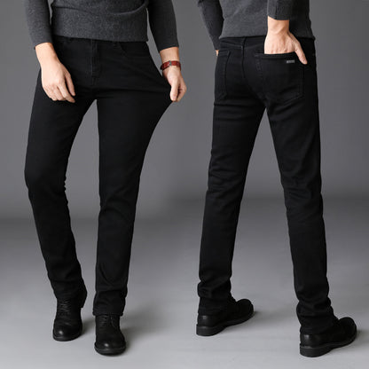 Neue Herren Jeans Slim Straight Black Pants für Männer