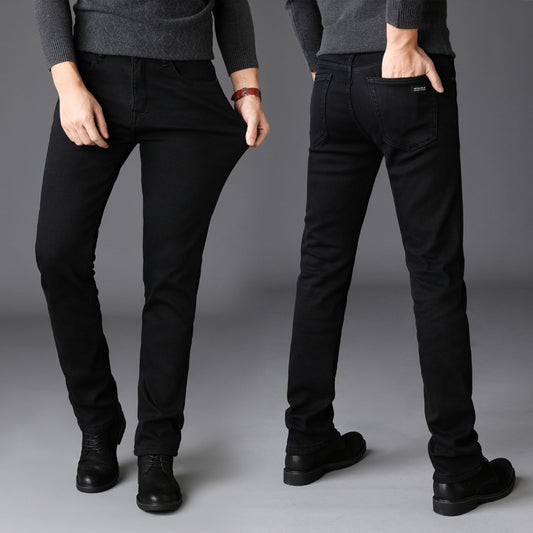 Nouveaux jeans slim droits noirs pour hommes