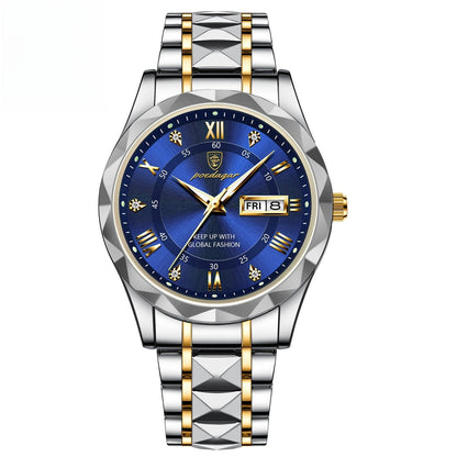 Men's Waterproof Double Calendar Luminous Quartz Watch - ARCHSHOPE
