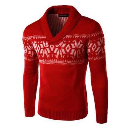 Pull simple et décontracté pour homme, tendance et polyvalente, idéal pour Noël