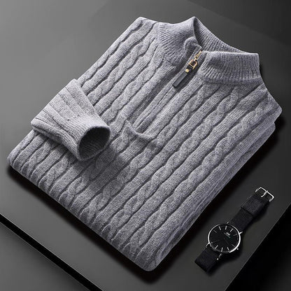 Herbst Winter Herren Half Zip Pullover Diamond Lattice Pullover
