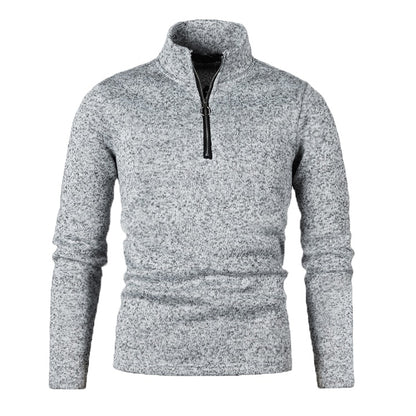Winter Herren Pullover Knopfleiste Reißverschluss Design Volltonfarbe