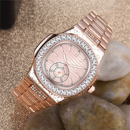 Mens Fashion Alloy Band Diamond Gifts Watches - ARCHSHOPE