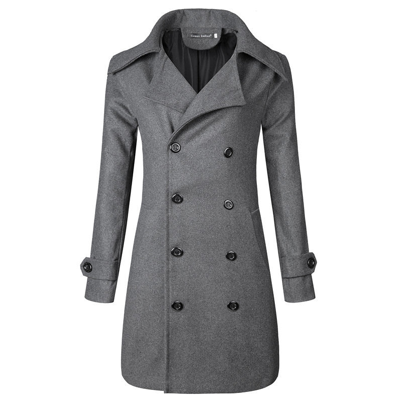 Zweireihiger mittellanger Trenchcoat in Übergröße
