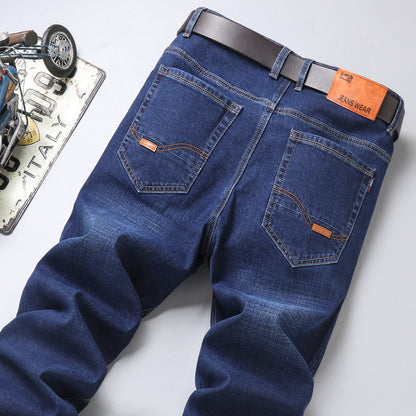 Jeans pour hommes, amples, droits, extensibles, longs
