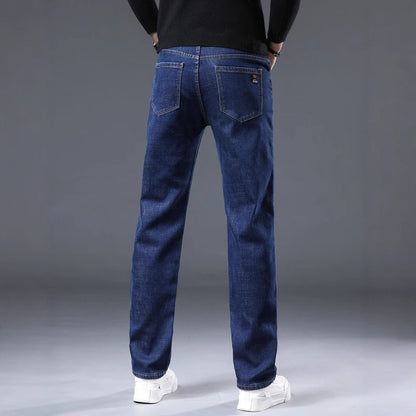 Winter Fleece-gefütterte dicke Jeans Herren Plus Size Loose Straight Casual Hose