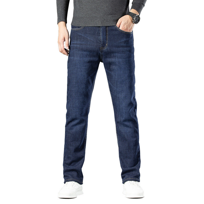 Mit Fleece gefütterte, gepolsterte, warmhaltende Jeans für Herren