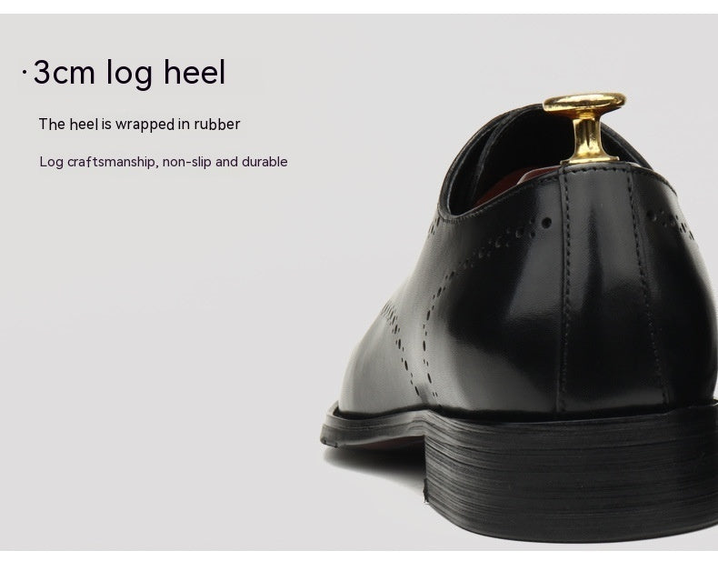 Chaussures en cuir pour hommes, style britannique, bout pointu, tenue de soirée, chaussures à lacets pour hommes