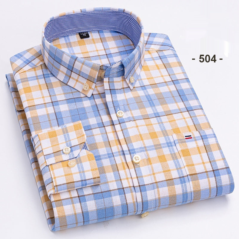 Chemise en coton à manches longues pour homme, coupe slim, style business décontracté