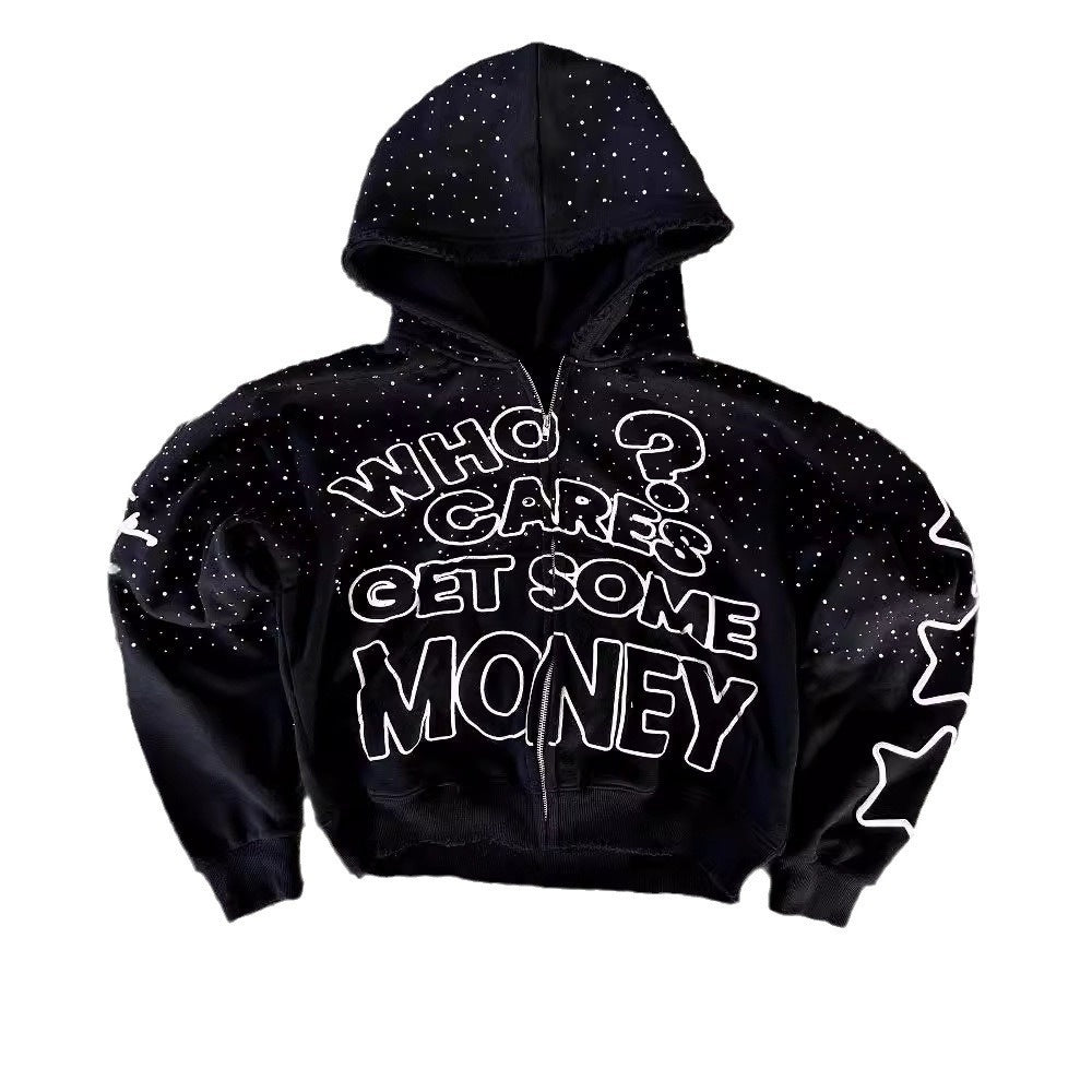 Sweat à capuche imprimé lettres de style sombre européen et américain