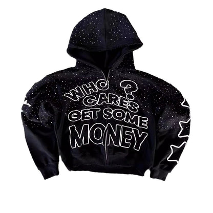 Sweat à capuche imprimé lettres de style sombre européen et américain