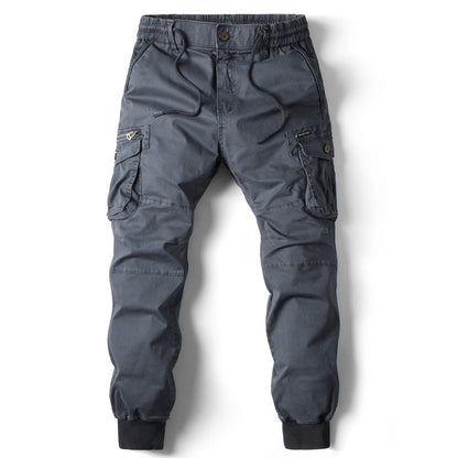 Solid Color Skinny Pants Multi-pocket Men's Working Pants - ARCHSHOPE