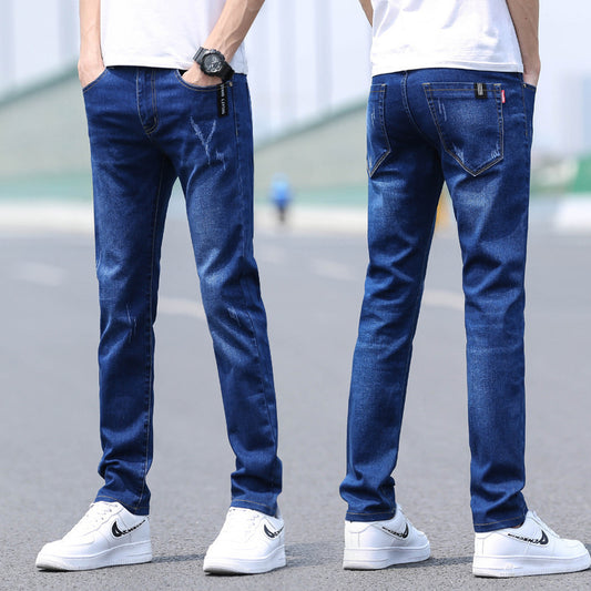 Frühling und Sommer Denim Hosen Herren Slim Straight Stretch