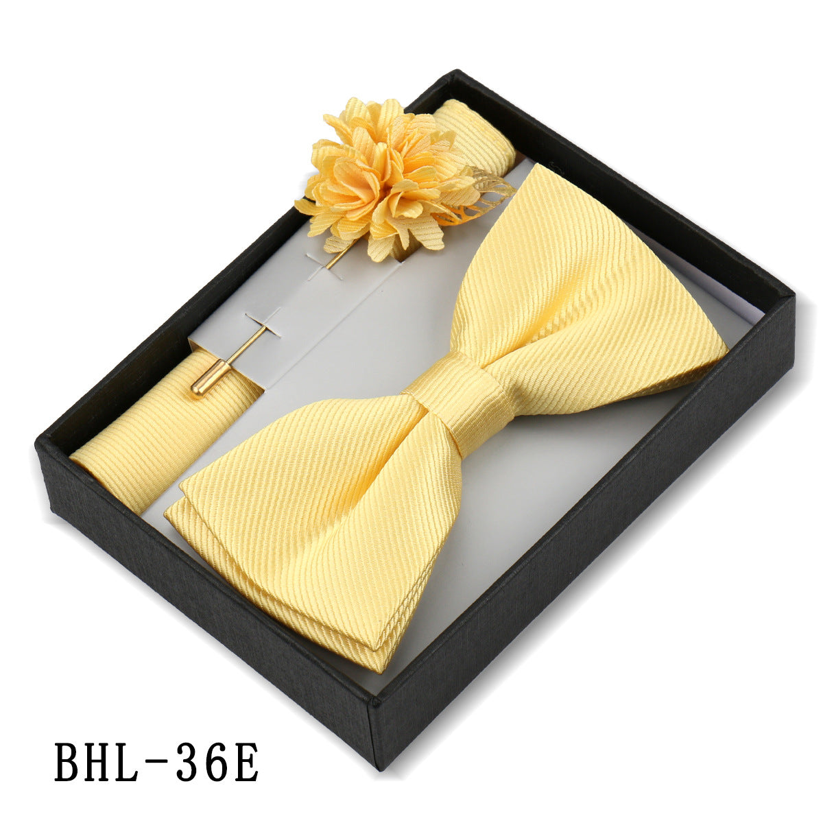 Mens Bow Tie, Pocket Square, And Brooch Gift Set - ARCHSHOPE