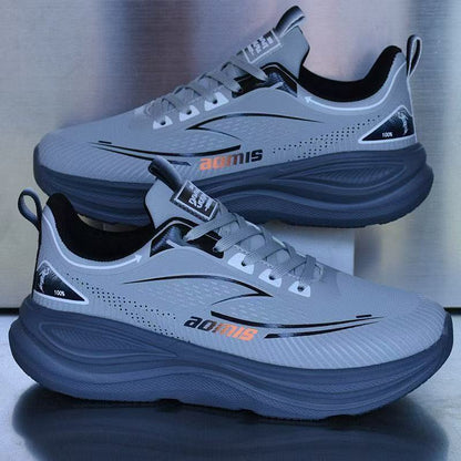 Waterproof Leather Upper Soft Sole Non-slip Lightweight Shock-absorbing Athletic Shoes