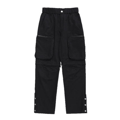 Pantalon homme coupe droite, ample, décontracté, mode nationale, grandes poches