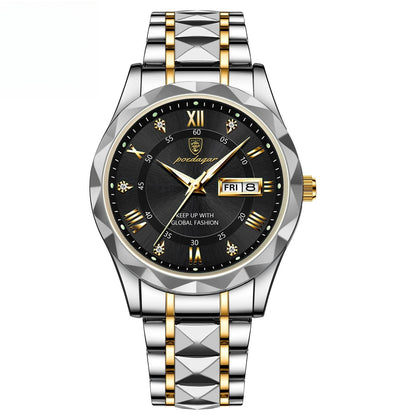 Men's Waterproof Double Calendar Luminous Quartz Watch - ARCHSHOPE