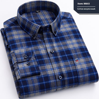 Baumwolle Langarmhemd Karo Business Slim Fit