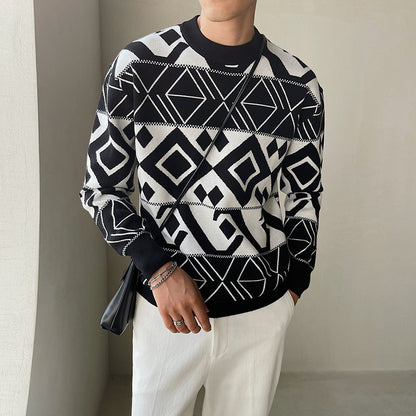 Südkorea Licht Reifung Wind männer Geometrische Jacquard Trend