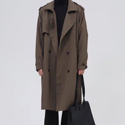 Zweireihiger einfacher Trenchcoat Herrengürtel