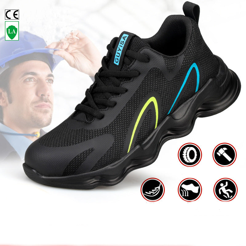 Chaussures de sécurité à embout d'acier pour hommes, baskets de travail antidérapantes et indestructibles