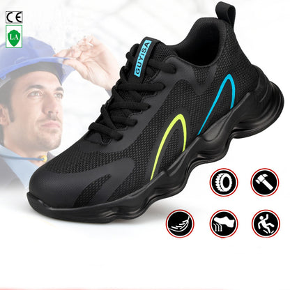 Chaussures de sécurité à embout d'acier pour hommes, baskets de travail antidérapantes et indestructibles
