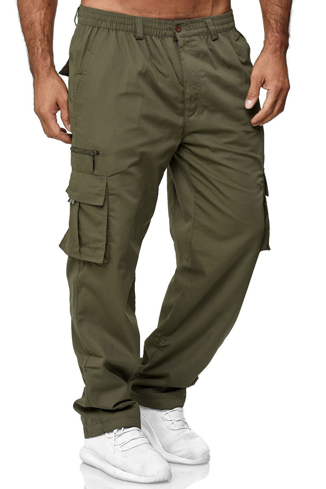 Lässiger Herren-Overall mit mehreren Taschen und geradem Bein
