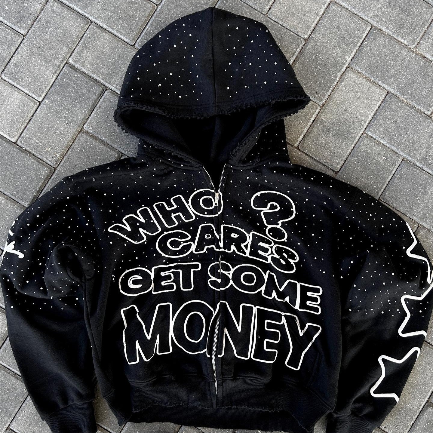 Sweat à capuche imprimé lettres de style sombre européen et américain