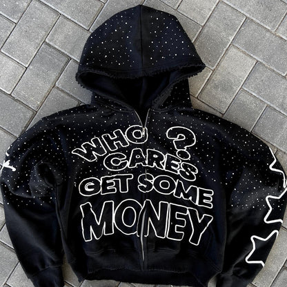 Sweat à capuche imprimé lettres de style sombre européen et américain