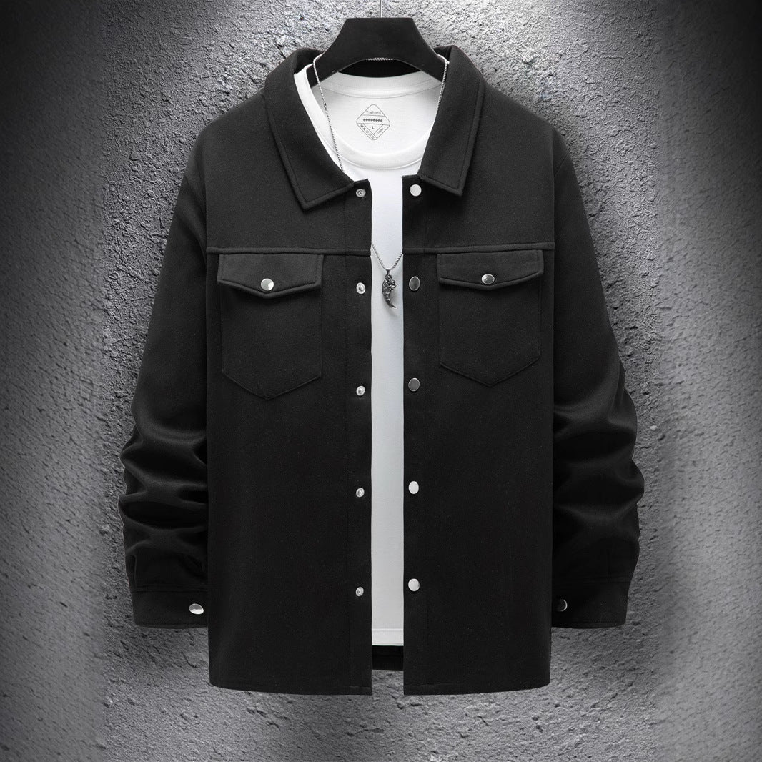 Veste décontractée à simple boutonnage pour homme, couleur unie, pour le printemps et l'automne