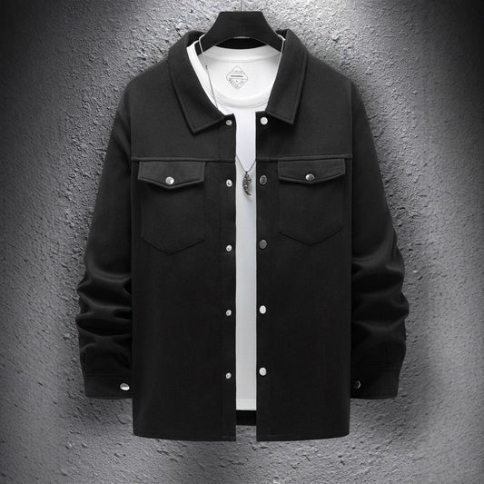 Veste décontractée à simple boutonnage pour homme, couleur unie, pour le printemps et l'automne