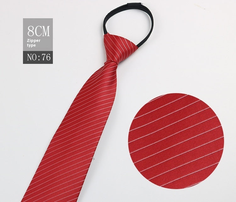 Black Men's Tie Striped Blue Business Tie Lazy Zip Tie In Stock Wholesale Pull Peels - ARCHSHOPE